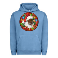 Pigment Pebble Blue Black Santa Christmas Urban Hoodie - RanaPortraitStore