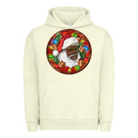 Pigment Pistachio Black Santa Christmas Urban Hoodie - RanaPortraitStore