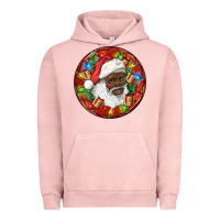 Pigment Salmon Black Santa Christmas Urban Hoodie - RanaPortraitStore