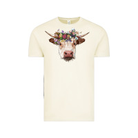 Vintage Arctic hereford cow with floral headband Vintage Tee - RanaPortraitStore