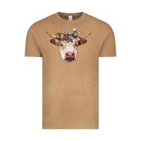 Vintage Camel hereford cow with floral headband Vintage Tee - RanaPortraitStore
