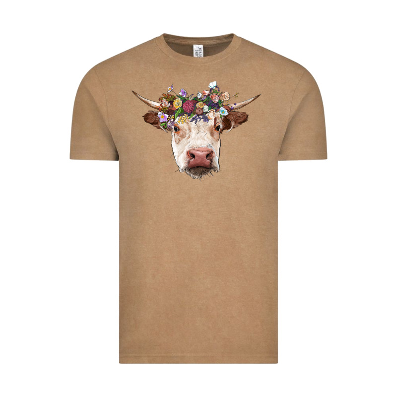 Hereford Cow With Floral Headband Vintage Tee by RanaPortraitStore | Teevron