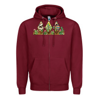 Burgundy cactus cowhide serape Zipper Hoodie - JahusDesignShop