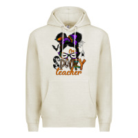 Oatmeal Heather one spooky teacher Premium Hoodie - SublimationCraftShop