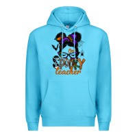 Ocean Blue one spooky teacher Premium Hoodie - SublimationCraftShop