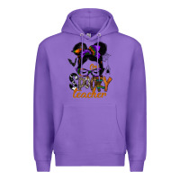 Purple one spooky teacher Premium Hoodie - SublimationCraftShop