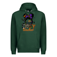 Sports Green one spooky teacher Premium Hoodie - SublimationCraftShop