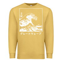 Antique Gold the great wave off kanagawa Premium Sweatshirt - artisFamous