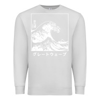 Dove Grey the great wave off kanagawa Premium Sweatshirt - artisFamous