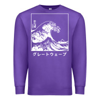 Purple the great wave off kanagawa Premium Sweatshirt - artisFamous