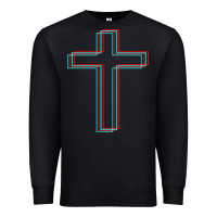 Black A Neon Christian Cross Premium Sweatshirt - artisFamous