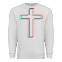 Dove Grey A Neon Christian Cross Premium Sweatshirt - artisFamous
