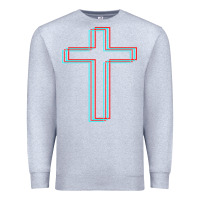 Heather Grey A Neon Christian Cross Premium Sweatshirt - artisFamous