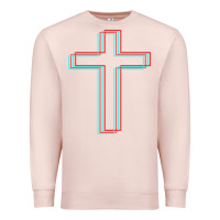 Pale Pink A Neon Christian Cross Premium Sweatshirt - artisFamous