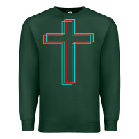 Sports Green A Neon Christian Cross Premium Sweatshirt - artisFamous