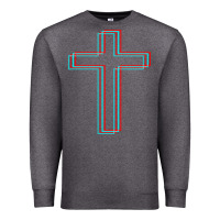 Charcoal Heather A Neon Christian Cross Premium Sweatshirt - artisFamous