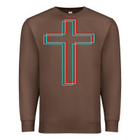 Chestnut A Neon Christian Cross Premium Sweatshirt - artisFamous