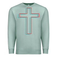 Seafoam A Neon Christian Cross Premium Sweatshirt - artisFamous