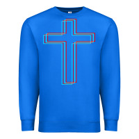True Royal A Neon Christian Cross Premium Sweatshirt - artisFamous