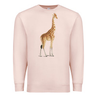Pale Pink Giraffe Premium Sweatshirt - artisFamous