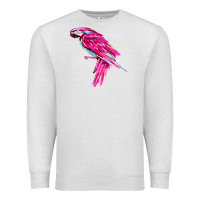 Oatmeal Heather pink parrot T-shirts Premium Sweatshirt - artisFamous