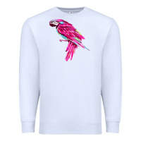White pink parrot T-shirts Premium Sweatshirt - artisFamous
