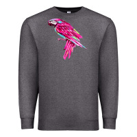 Charcoal Heather pink parrot T-shirts Premium Sweatshirt - artisFamous