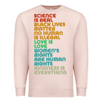 Pale Pink vintage, retro science is real, black lives matter Premium Sweatshirt - artisFamous