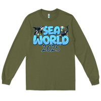 Army Green Sea World 2025 Long Sleeve Tee - CowhideDigitalArt