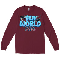 Burgundy Sea World 2025 Long Sleeve Tee - CowhideDigitalArt