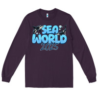 Plum Sea World 2025 Long Sleeve Tee - CowhideDigitalArt