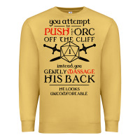 Antique Gold tabletop rpg d20 orc massage critical failure Premium Sweatshirt - artisFamous