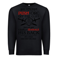 Black tabletop rpg d20 orc massage critical failure Premium Sweatshirt - artisFamous