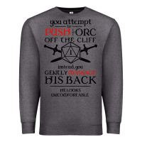 Charcoal Heather tabletop rpg d20 orc massage critical failure Premium Sweatshirt - artisFamous