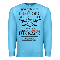 Ocean Blue tabletop rpg d20 orc massage critical failure Premium Sweatshirt - artisFamous