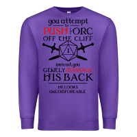 Purple tabletop rpg d20 orc massage critical failure Premium Sweatshirt - artisFamous