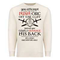 Sandshell tabletop rpg d20 orc massage critical failure Premium Sweatshirt - artisFamous