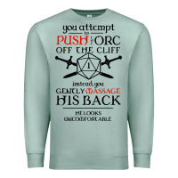 Seafoam tabletop rpg d20 orc massage critical failure Premium Sweatshirt - artisFamous