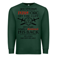Sports Green tabletop rpg d20 orc massage critical failure Premium Sweatshirt - artisFamous