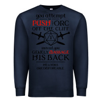 Navy tabletop rpg d20 orc massage critical failure Premium Sweatshirt - artisFamous