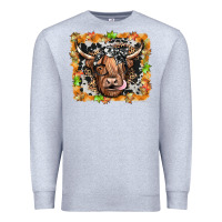 Heather Grey highland cow Premium Sweatshirt - JahusDesignShop
