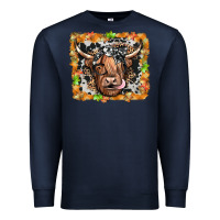 Navy highland cow Premium Sweatshirt - JahusDesignShop