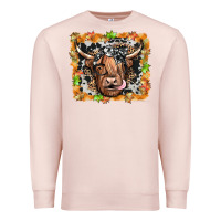 Pale Pink highland cow Premium Sweatshirt - JahusDesignShop