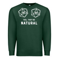 Yes They're Natural 20 Dice Funny Rpg Gamer Premium Sweatshirt | Teevron