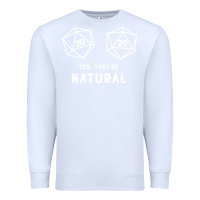 White yes they're natural 20 dice funny rpg gamer Premium Sweatshirt - artisFamous