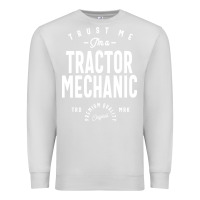 Dove Grey Tractor Mechanic Gift Funny Job Title Profession Birthday Idea Premium Sweatshirt - artisFamous