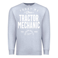 Heather Grey Tractor Mechanic Gift Funny Job Title Profession Birthday Idea Premium Sweatshirt - artisFamous