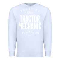 White Tractor Mechanic Gift Funny Job Title Profession Birthday Idea Premium Sweatshirt - artisFamous