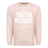 Pale Pink Tractor Mechanic Gift Funny Job Title Profession Birthday Idea Premium Sweatshirt - artisFamous