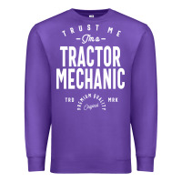 Purple Tractor Mechanic Gift Funny Job Title Profession Birthday Idea Premium Sweatshirt - artisFamous